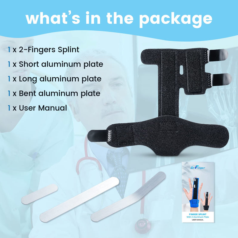 Finger Splint Finger Support, Finger And Metatarsal Splints, Adjustable Finger Orthosis, Aluminum Plate Support For Boxer Fracture, Sprains, Arthritis, Tendonitis, Trigger Fingers (2 Fingers) - NewNest Australia