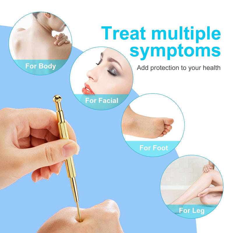4PCS Massage Tools Acupuncture Pen Self Massage Gua Sha Pointing Pen with Silver Stainless Steel Ear Point Acupuncture Pen with Gold Double Headed Ear Massage Pen - NewNest Australia
