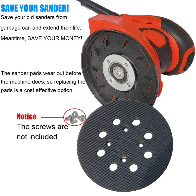 5-Inch 8-Hole Hook & Loop Sander Backing Pad Replacement Pad for Milwaukee 51-36-7090 & 51-36-7100 Compatible with Milwaukee 6021-21 & 6034-21 Random Orbit Sander - NewNest Australia