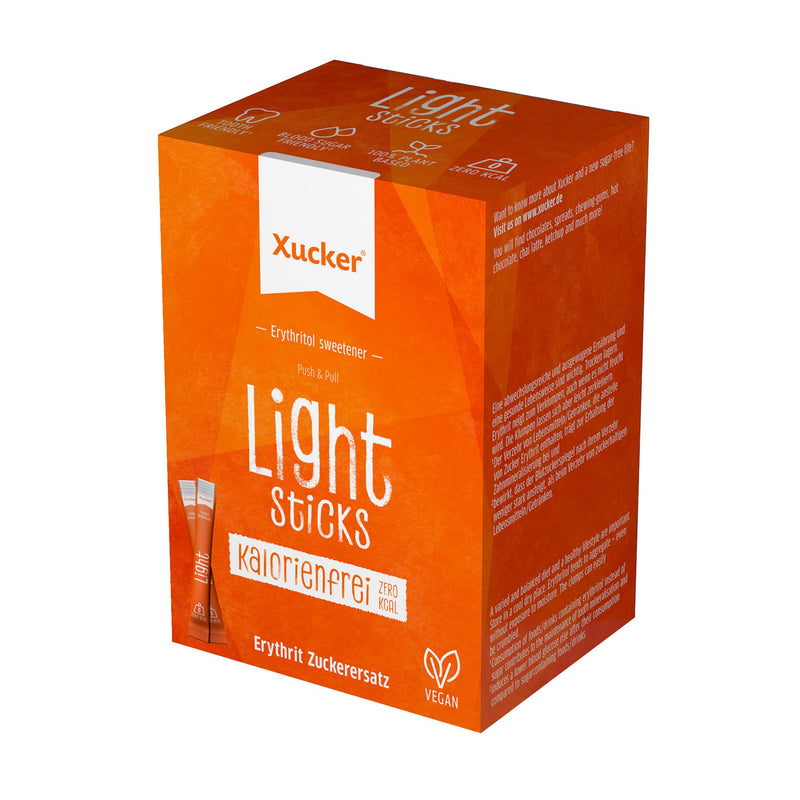 Xucker Light Sticks With Erythritol - Erythritol From Xucker Calorie-Free I 50 Xucker Sticks 5 G Each I Sugar-Free 0 Kcal 100% Sweet I 70% Of The Sweetening Power Of Sugar (250G) - NewNest Australia