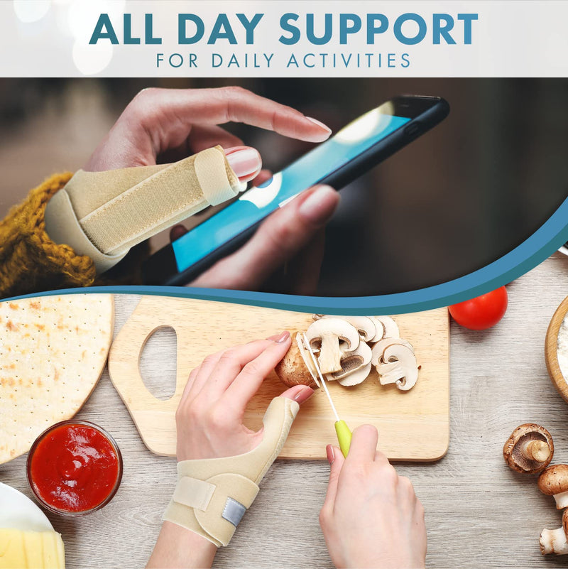 Actesso Neoprene Thumb Support Brace Spica - Splint to Relieve Thumb Pain & Injury, Wrist Tendonitis, De Quervain's, and Sprains (Beige, Left Hand); Left or Right Available Beige - NewNest Australia