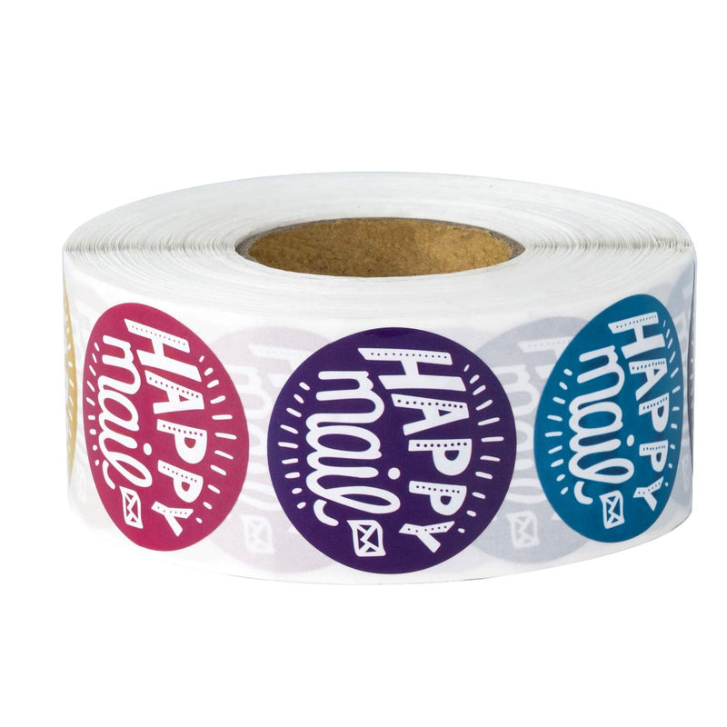 WRAPAHOLIC Happy Mail Business Stickers - 8 Kinds Colors Thank You Stickers, Shipping Stickers - 1.5 x 1.5 Inch 1000 Total Labels - NewNest Australia