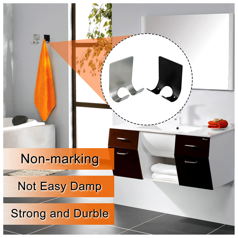 FuninCrea Razor Holder, 2 Pack Shower Razor Holder, Multi-Purpose Self-Adhesive Stainless Steel Multi-Purpose Hook for Razor, Towel, Kitchen and Bathroom (Black) Black - NewNest Australia