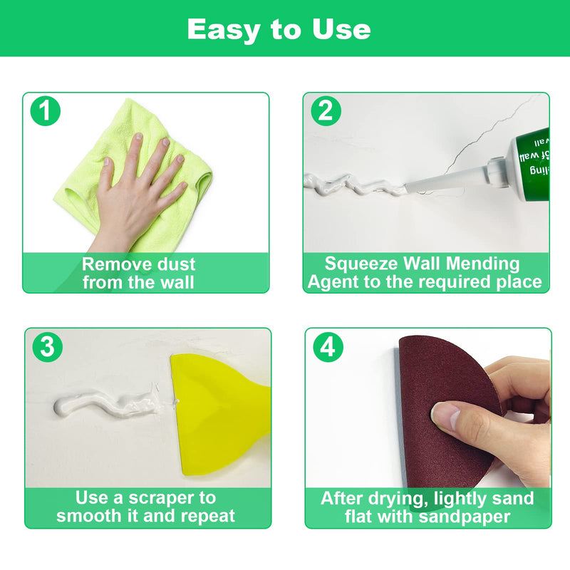Wall Repair Patch Kit with Scraper, Drywall Repair Kit, Safemend Wall Mending Agent Large Hole Drywall Patch, Easy to Fill Holes in Home Wall and Quick Repair Crack, Plaster Wall Repair 1 Pack - NewNest Australia