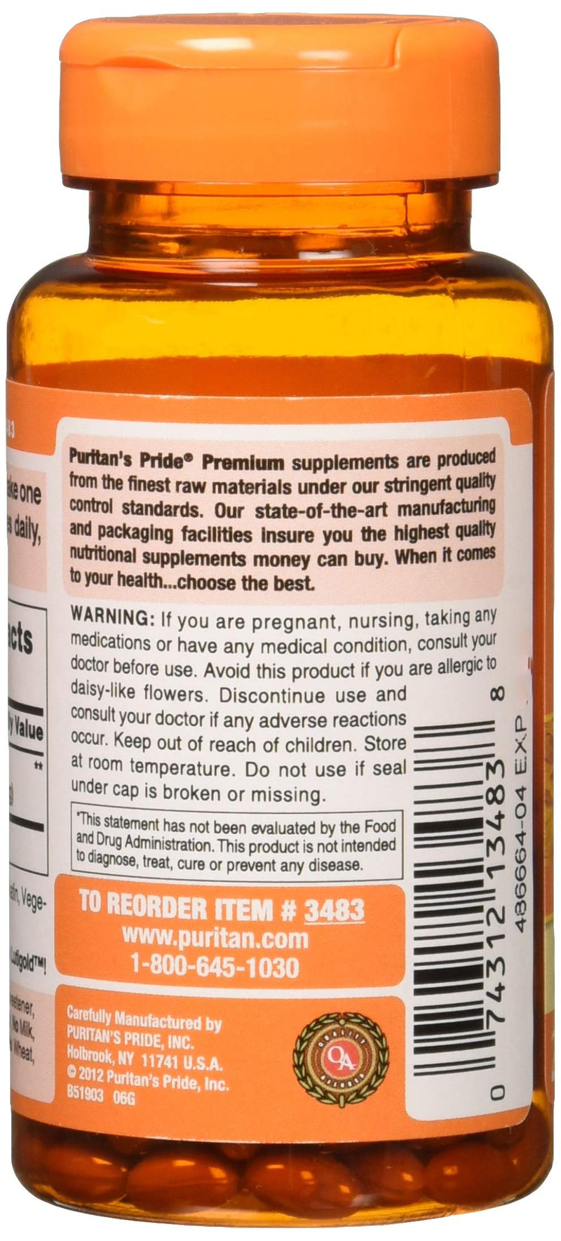 Lutein 6 Mg with Zeaxanthin Supports Eye Health, 200 Count by Puritan's Pride - NewNest Australia