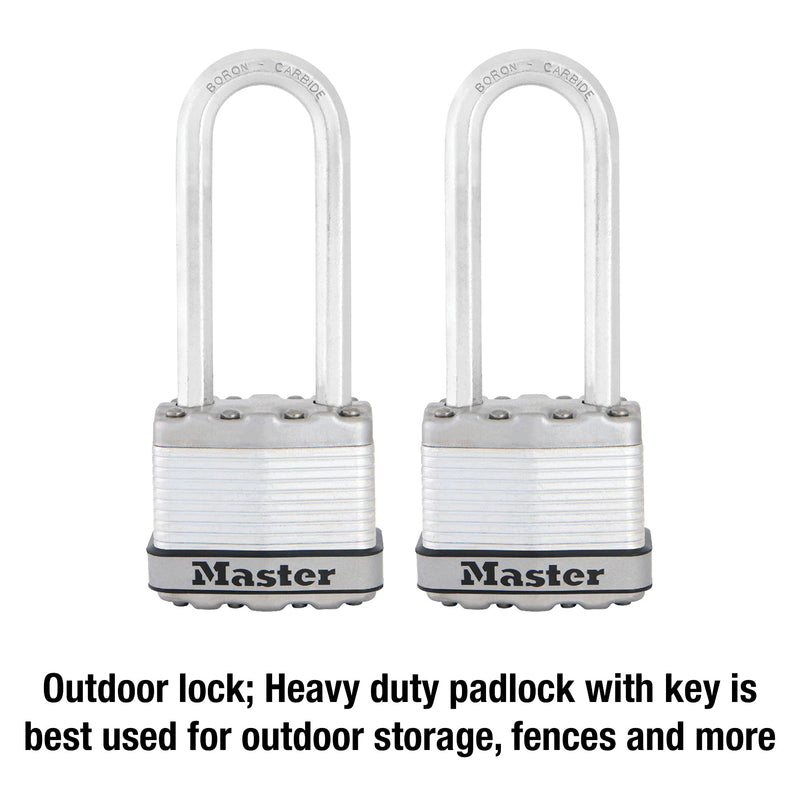 Master Lock M1XTLJ Magnum Heavy Duty Padlock with Key, 2 Pack Keyed-Alike 2-1/2-Inch Shackle 2-Pack - NewNest Australia