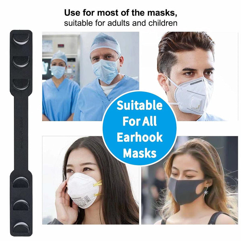 BEITESTAR Ear Savers for Masks - Mask Holders to Protect Ears, Mask Straps for Back of Head, Mask Hooks Behind Head (10pcs, Black) - NewNest Australia