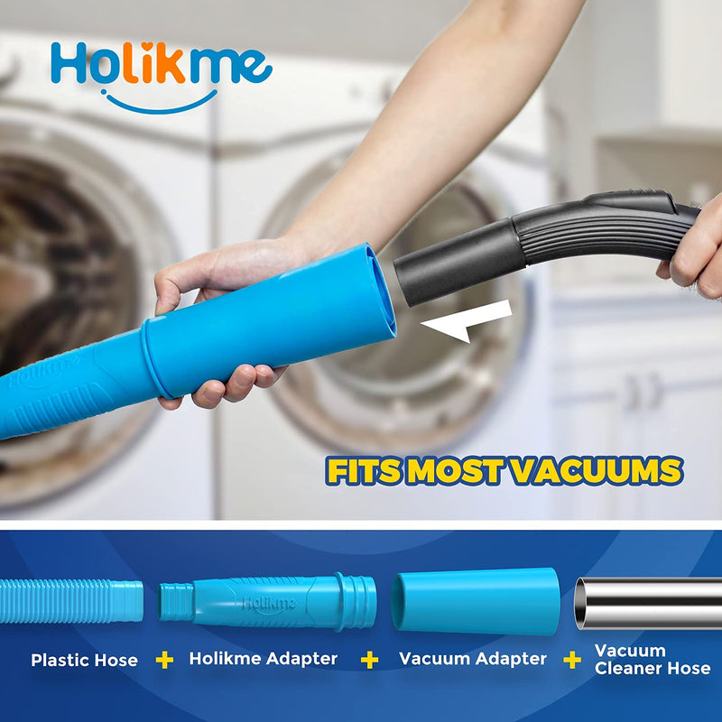 Holikme Dryer Vent Cleaner Kit Vacuum Hose Attachment Brush, Lint Remover, Dryer Vent Vacuum Hose, Blue - NewNest Australia