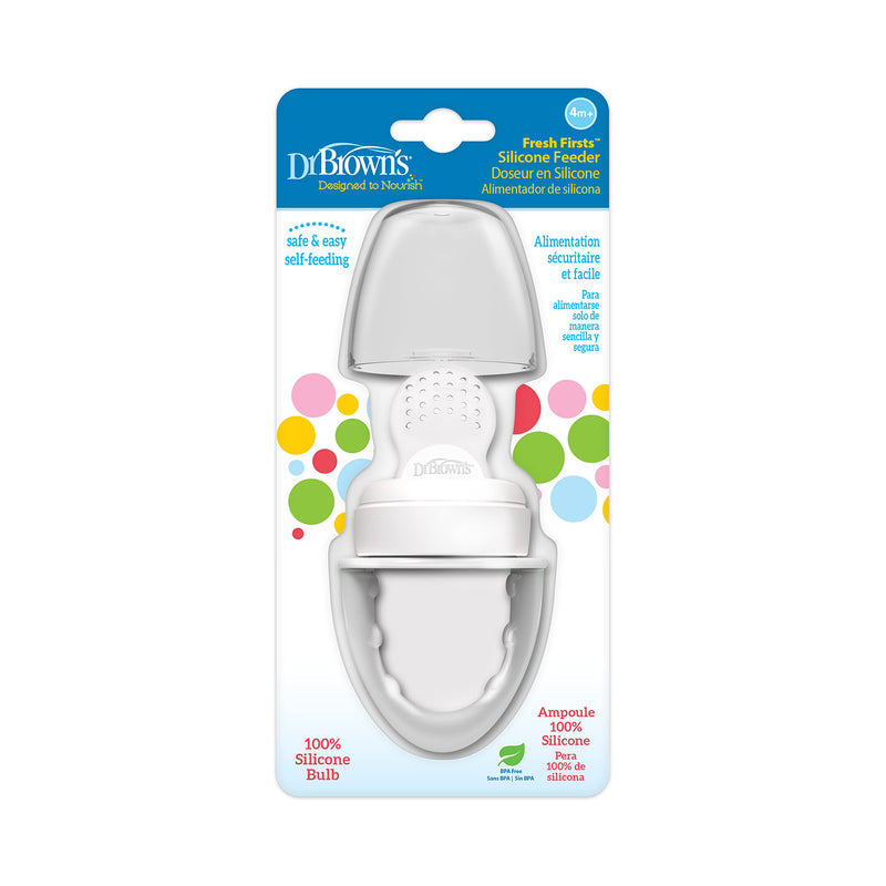 Dr. Brown's Designed to Nourish, Fresh Firsts Silicone Feeder, Grey, One Size 1 Pack - NewNest Australia