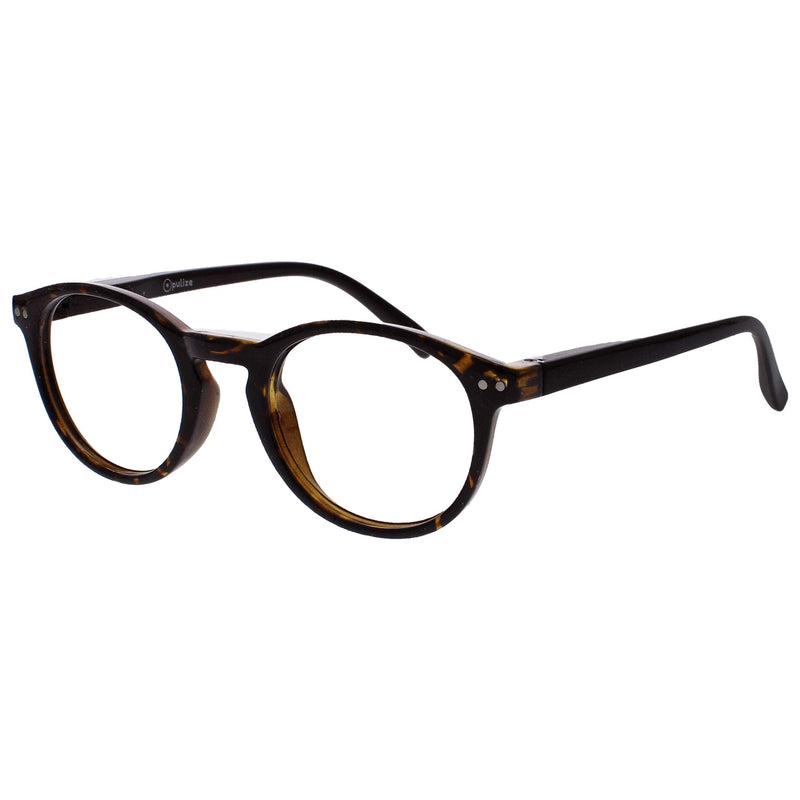 Opulize Zen Reading Glasses Dark Brown Tortoiseshell Small Mens Womens Spring Hinges R24-2 +1.00 +1.00 Magnification Dark Brown Tortoiseshell With Black Arms - NewNest Australia