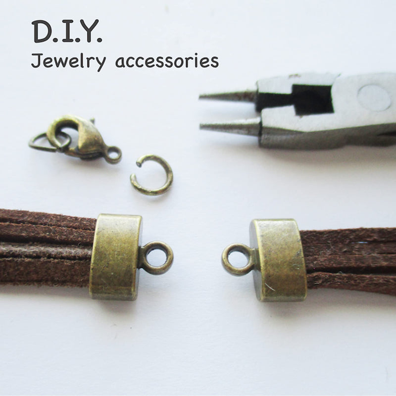 Heather's cf Flat Tibetan Necklace Flat Bronze Cord Crimp End Caps Jewelry Findings and Supplies 50 pcs Brass - NewNest Australia