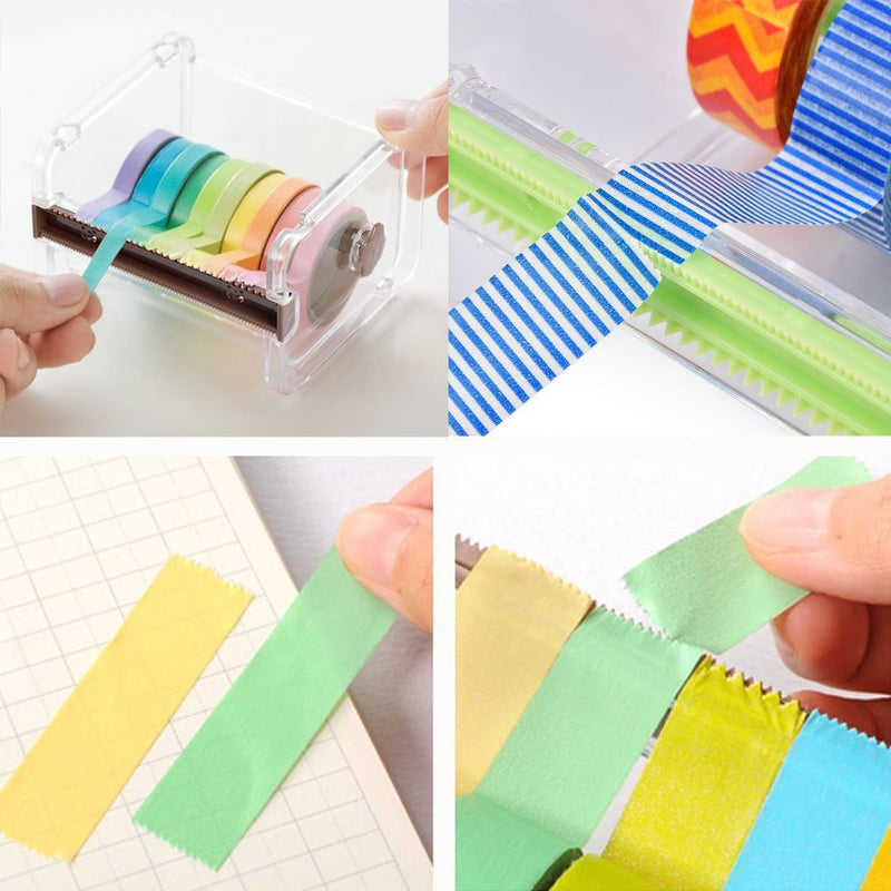 2pcs HomDSim Washi Tape Dispenser Cutter,Roll Tape Holder Organizer,Masking Tape Desktop Tape DIY Sticker Roll Tape Cutter Holder Storage,Washi Tape Box Yellow - NewNest Australia