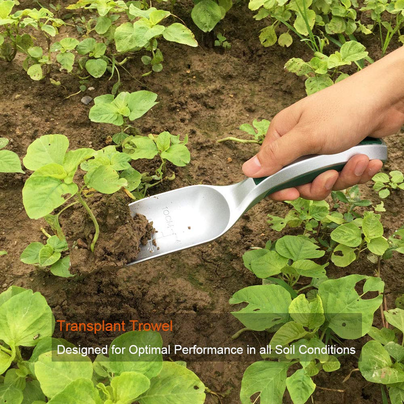 CFCT Bend-Proof Garden Trowel Tools with Sharp Edge, Rust Proof Small Gardening Hand Shovel, One-piece Aluminum Transplanter with Grading Mark, Lightweight Comfortable Ergonomic Handle - NewNest Australia