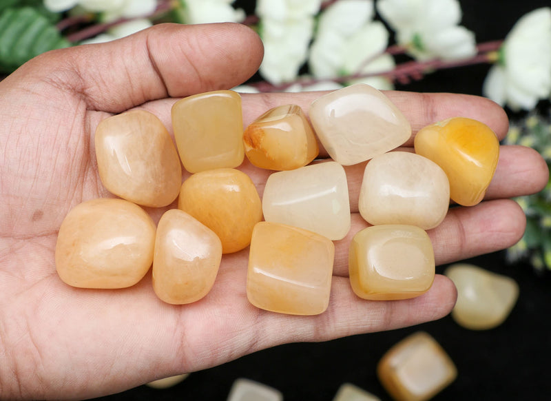 Crocon Yellow aventruine tumble stones Stones Set Pocket Crystal Healing gemstones Tumble Collection palm stone Good Luck Charm Gift Craft Home Decor Size: 20-25 mm | 1 LB Yellow Aventurine Tumbles - NewNest Australia
