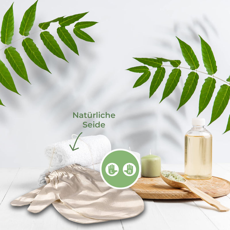Garshan silk gloves made of raw silk | For effective dry massage, Ayurveda, peeling & Garshan massage | One size | Quality from MASSAGE-EXPERT 100% raw silk - NewNest Australia