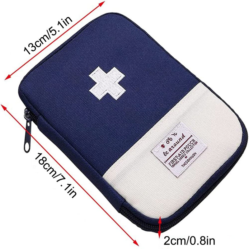 Pack Of 2 Waterproof Medicine Storage Bags, Portable Travel First Aid Kit, Empty First Aid Bag, Travel Pharmacy Waterproof For Office, Travel, Hiking, Camping (Blue, Pink) - NewNest Australia
