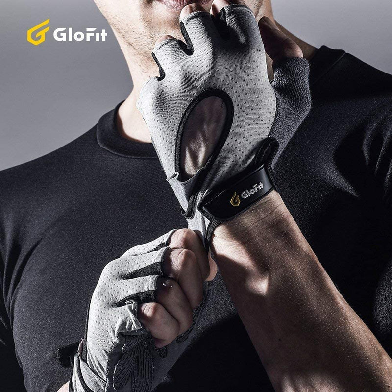 LIFECT Freedom Workout Gloves, Knuckle Weight Lifting Shorty Fingerless Gloves with Curved Open Back, for Powerlifting, Gym, Women and Men Grey Large - NewNest Australia