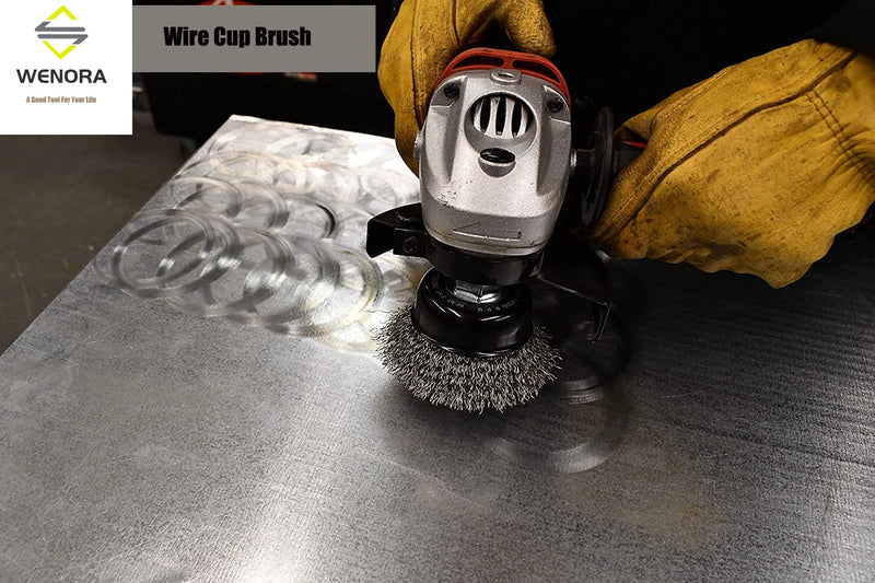 4 Pcs Wire Cup Brush Set, WENORA Wire Brush for Drill 1/4 Inch Arbor 0.010 Inch Coarse Carbon Steel-2 Inch Wire Drill Brush for Drill Attachment - NewNest Australia