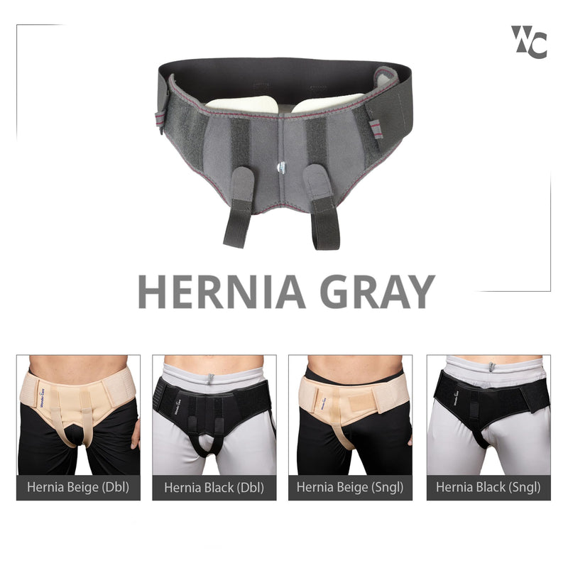 Wonder Care- Grey Inguinal Hernia Support Truss brace for Single/Double Inguinal with Two Removable Compression Pads & Adjustable Groin Straps Surgery & injury Recovery belt- Large - NewNest Australia