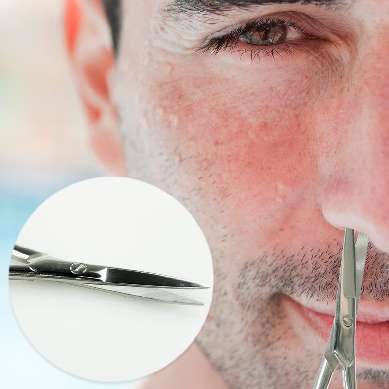Beard Scissors Mustache Scissors Stainless Steel Grooming Scissors Men's Mustache Beard Scissors Manicure Cuticle Scissors for Eyebrows Eyelashes Nose Hair - NewNest Australia