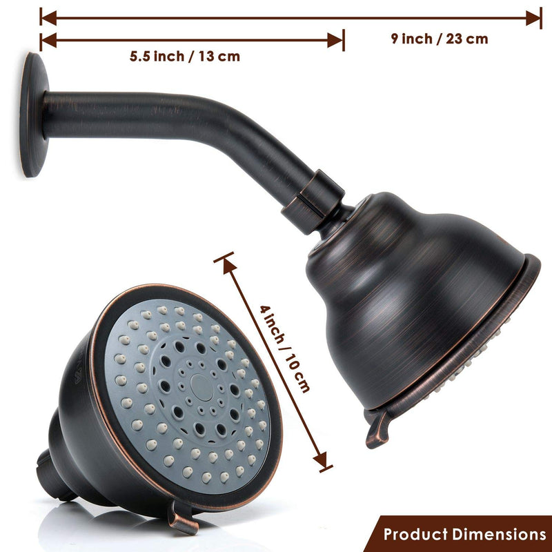 High Pressure Shower Head with Shower Arm - Voolan 5 Function Rain Shower Head - Comfortable Shower Experience Even at Low Water Flow - Oil-Rubbed Bronze - NewNest Australia