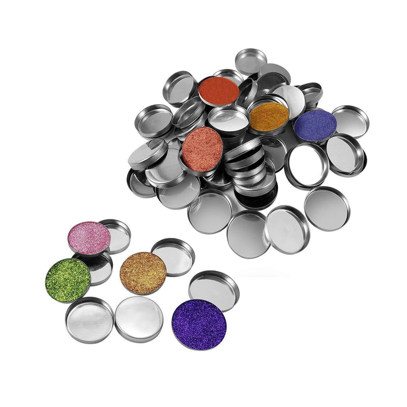 Allwon 56 Pack Empty Round Metal Pans for Eyeshadow Palette Magnetic Makeup Palette (26mm) - NewNest Australia