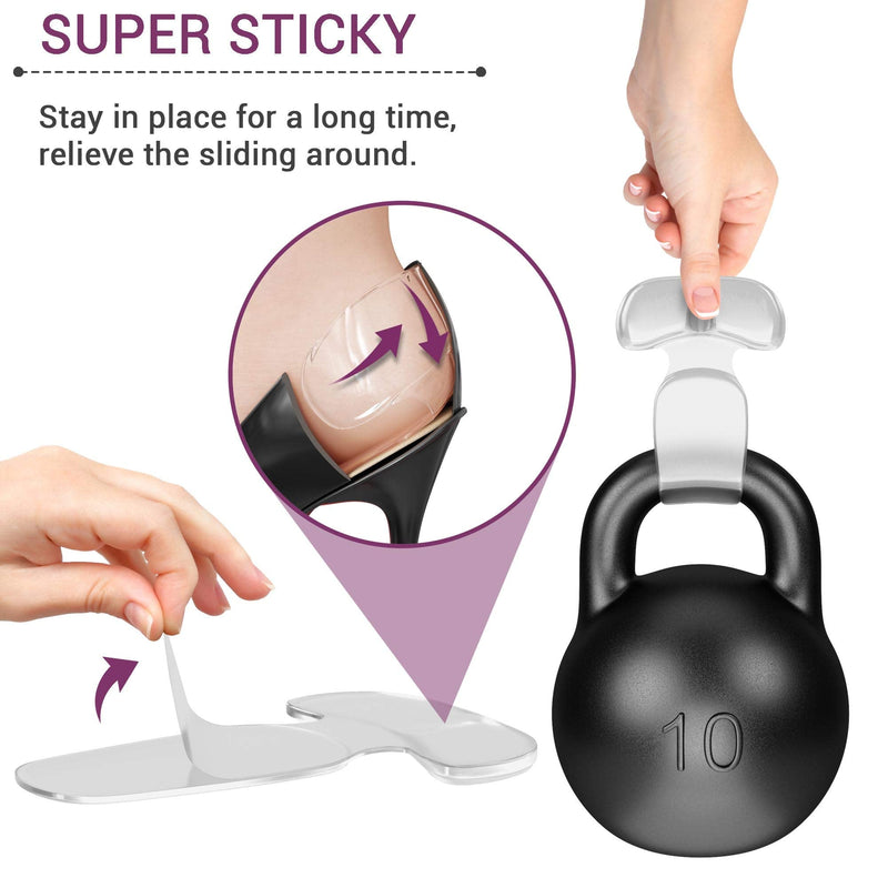 Double Gel Heel Grips for Men and Women [+ 0.7 Size] Invisible Extra Sticky Heel Protectors, Heel Grips for Ladies Shoes, High Heels, Courts, Boots, Add Extra Volume for Loose Shoes - NewNest Australia
