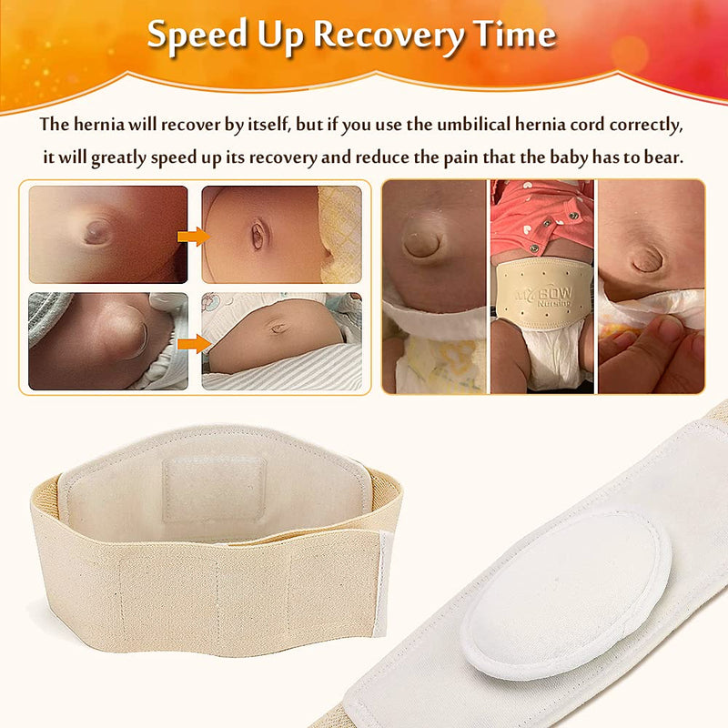 Umbilical Hernia Belt Baby Belly Button Band Newborn Cover Infant Tummy Wrap Umbilical Cord Belt Baby Support Truss Child Adjustable Belly Band Abdominal Navel Colic Relief (Medium) - NewNest Australia