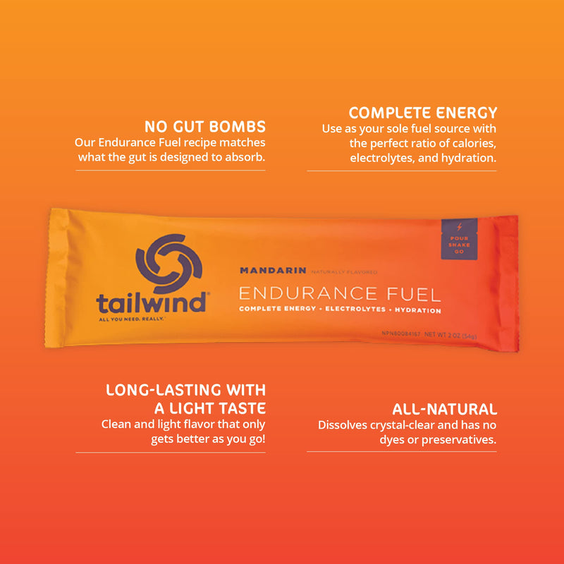 Tailwind Nutrition Endurance Fuel Mandarin Orange 12 Stickpack Starter Set for Running, Cycling, Marathon, Triathlon, Ditch the Energy Gels, Bars, Chews and try Tailwind as a replacement - NewNest Australia