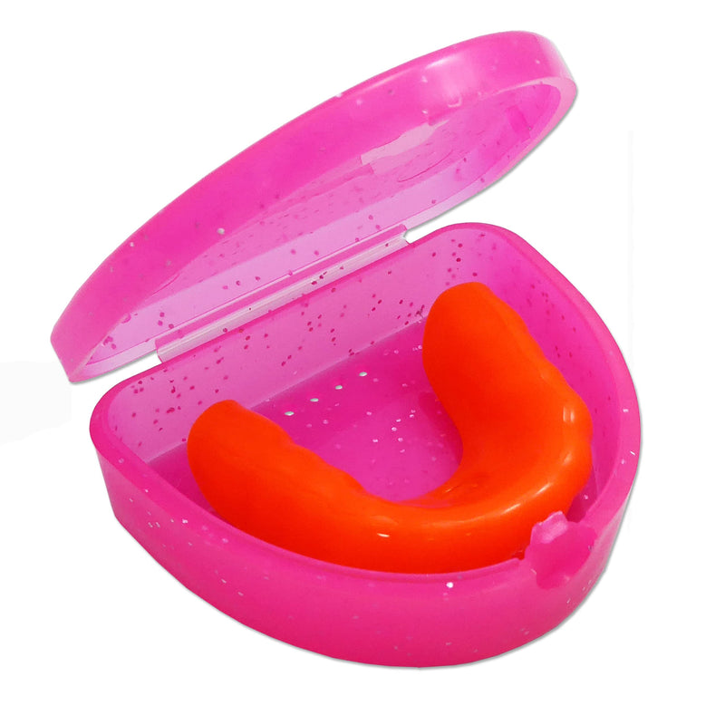 Slim Orthodontic Dental Case x 2 - Colour & Glitter Choices for Retainers, Bleaching Trays, Dentures & More (Glitter Pink & Glitter Purple) Glitter Pink & Glitter Purple - NewNest Australia