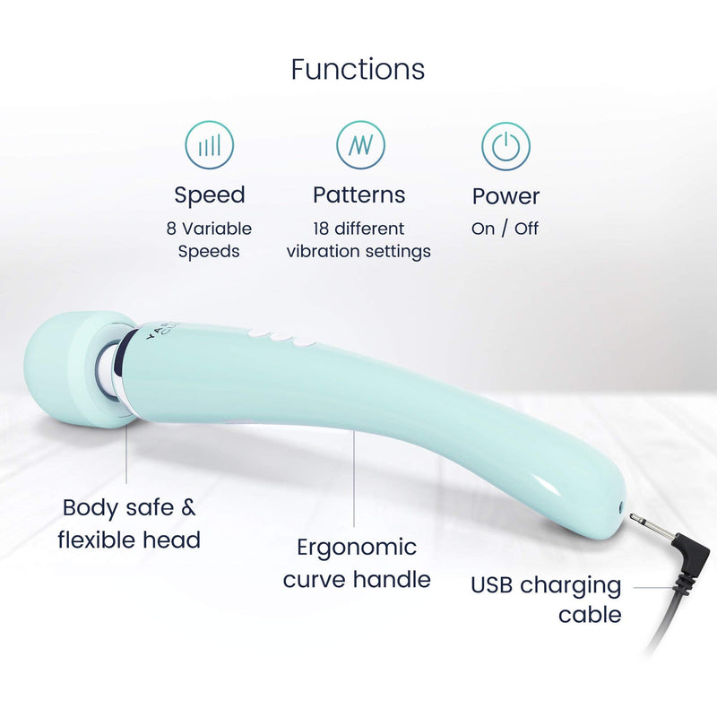 Yarosi Wireless Massage Stick  Strongest Therapeutic Vibration Power  Stress Free  Top Rated Muscle Pain and Recovery After Your Exercise Program  USB  Curve  Green - NewNest Australia