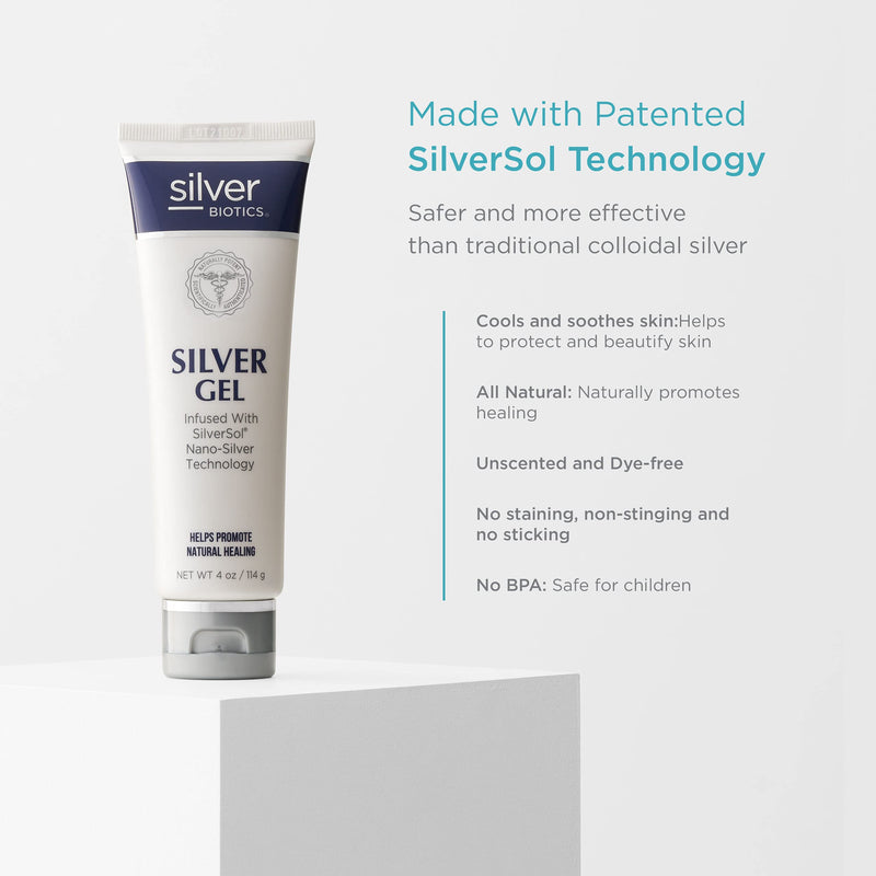 American Biotech Labs - Silver Biotics - Silver Gel - SilverSol Nano-Silver Infused Hydrogel - 4 oz. 4 Ounce (Pack of 1) - NewNest Australia