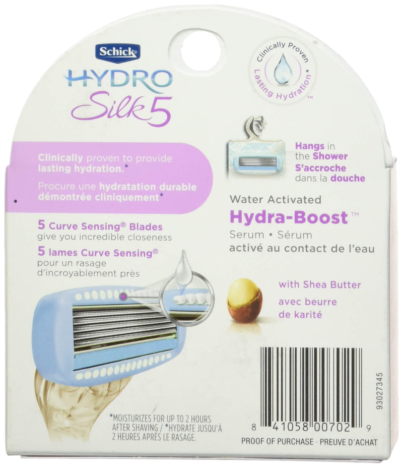 Schick Hydro Silk Moisturizing Razor Blade Refills for Women with Shower Hanger, 4 Count 4 Count (Pack of 1) - NewNest Australia