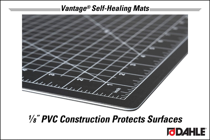 Dahle Vantage 10670 Self-Healing Cutting Mat, 9"x12", 1/2" Grid, 5 Layers for Max Healing, Perfect for Crafts & Sewing, Black 9" x 12" - NewNest Australia
