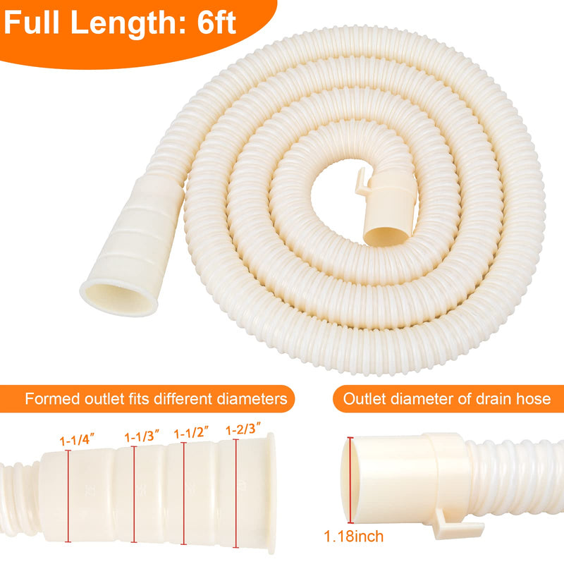 MyLifeUNIT Washing Machine Drain Hose Extension Kit, Universal Fit All Drain Hose, 6-Foot - NewNest Australia