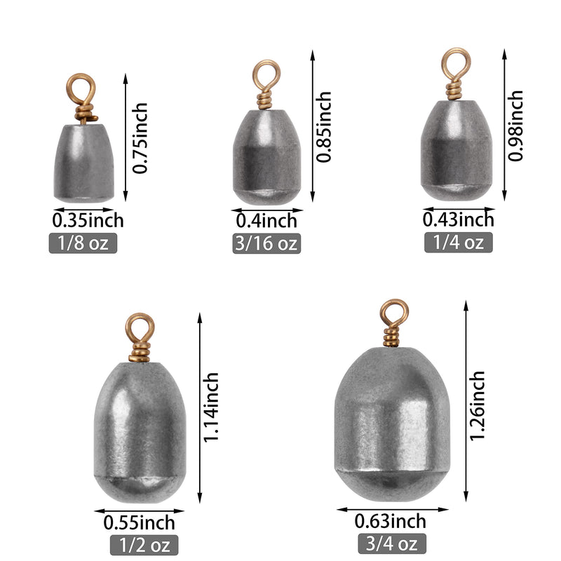 Fishing Weight Sinker - 27/65pcs Bass Casting Sinker Weight Bell Sinker Eco-Friendly Iron Fishing Weight Sinker with Ring Water Drop Sinker Weight for Saltwater Freshwater Fishing 27pcs - NewNest Australia
