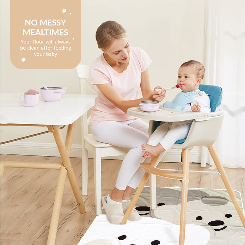 Splat Mat for Under High Chair - Splash Mat | Large 51" x 46" Size | Washable & Water Resistant | Avoid Messes | Multiple Uses | Easy to Wipe | Quick Drying - Comes w/ Carrying case for Floor & Table - NewNest Australia