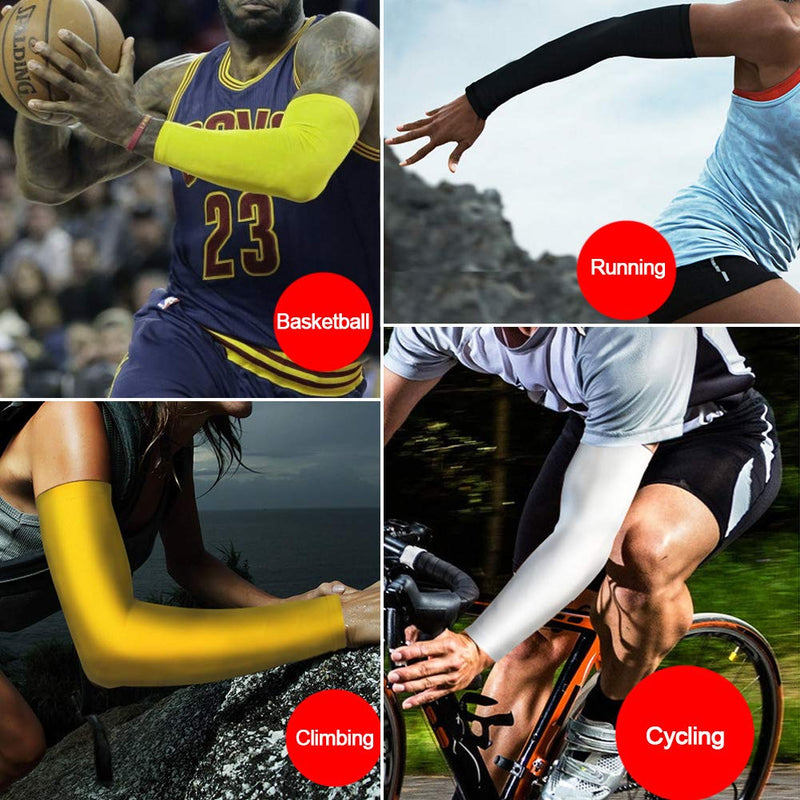 beister 1 Pair Compression Cooling Athletic Arm Sleeve for Women and Men, Breathable Sports Arm Elbow Sleeve for Basketball, Running, Cycling, Outdoors, Arthritis and Lymphedema Blue XL - NewNest Australia