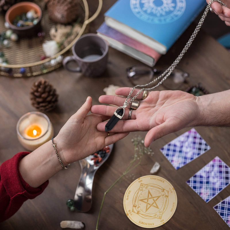 Star Pendulum Board Dowsing Rod Fortune Telling Metaphysical Message Board Wooden Board With Crystal Dowsing Rod Pendulum Necklace Witchcraft Wicca Altar Supplie Kit - NewNest Australia