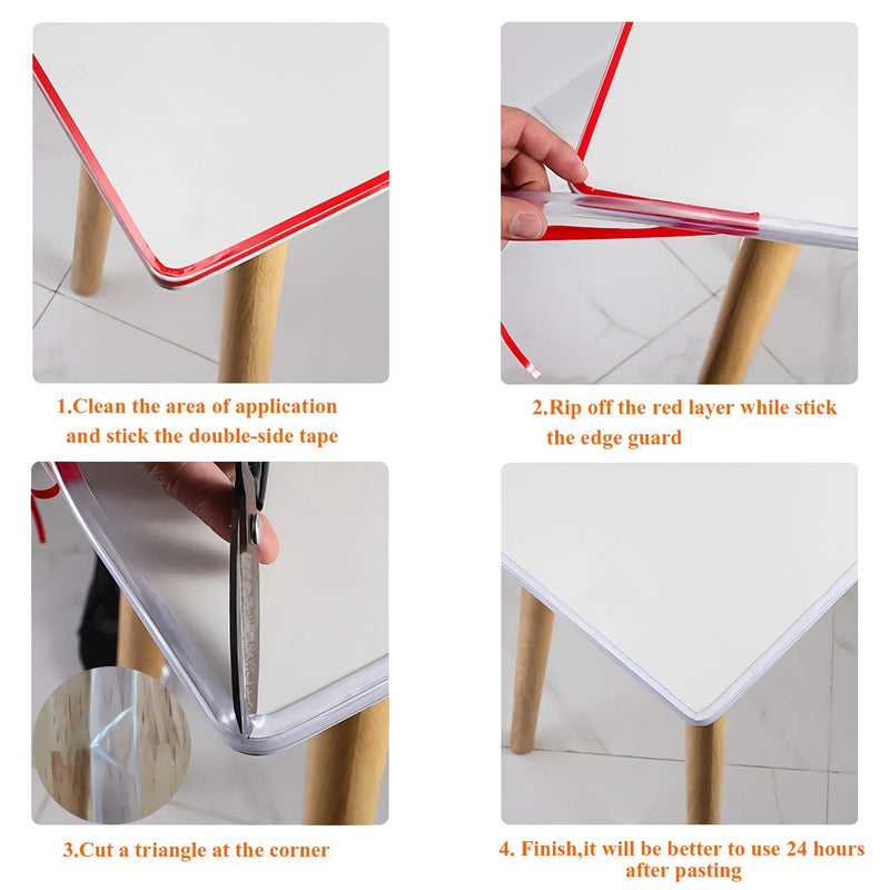 Corner Guards Furniture Edge Protectors Transparent Soft Silicone Bumper Strip Clear Edge Corner Cushion 20ft(6m) with Double-Sided Tape for Tables,Household 6m - NewNest Australia