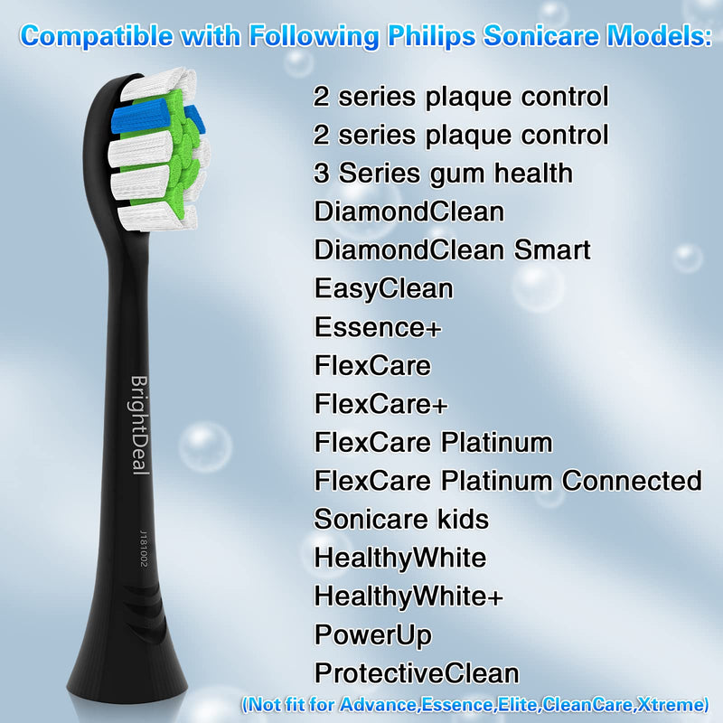 Replacement Toothbrush Heads for Philips Sonicare - Electric Replacement Brush Heads Compatible with Sonicare Protectiveclean, HealthyWhite, FlexCare, EasyClean, 10 Pack Black - NewNest Australia