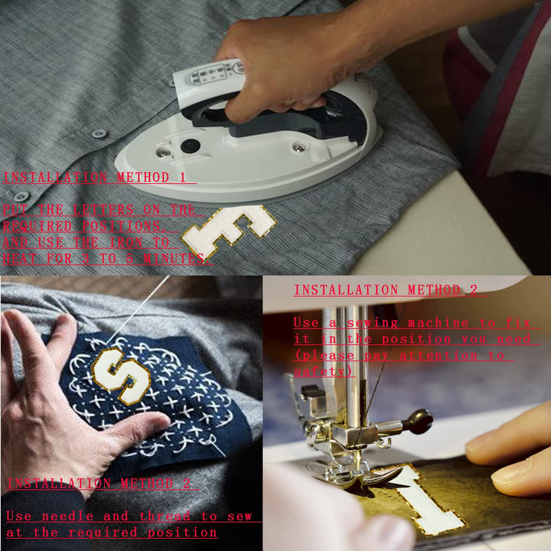 4 PCS Letter Patches, Gold Glitters Patches & white Chenill, Decorative Repair Embroidered Patches Personalized Sew On Patches for Clothing Repairing Hats Shirts Shoes Jeans Bags 3.1in Height letter W 4 Pcs A - NewNest Australia