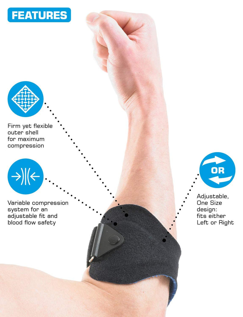 Neo-G Tennis/Golf Clasp - Support For Epicondylitis, Tennis Golfers Elbow, Sprains, Strain Injuries, Tendonitis - Forearm Adjustable Compression Strap - Class 1 Medical Device - NewNest Australia