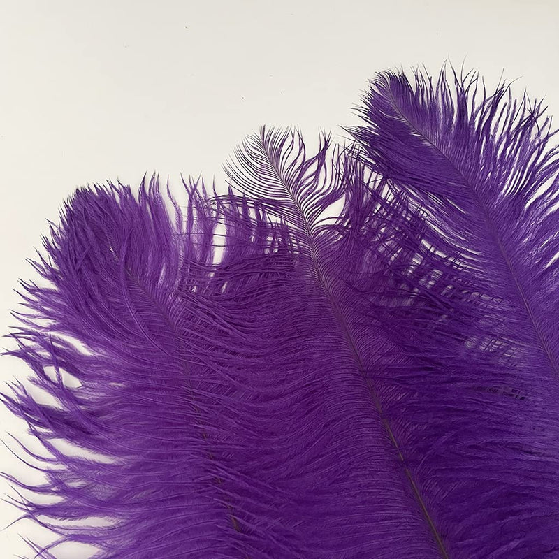 10pcs Natural Ostrich Feathers Plumes 14-16inch(35-40cm) for Craft Flower Arrangement ，Wedding Decoration and Halloween Party (Purple) purple - NewNest Australia