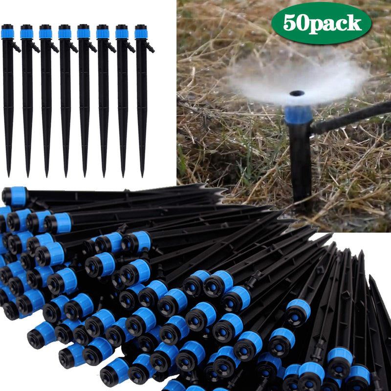 Dceyaor Irrigation Drippers Drip Emitters Plastic Micro Spray Adjustable 360 Degree Sprayer Vegetable Garden Patio Lawn (50 pcs) (Blue 01) 1 - NewNest Australia