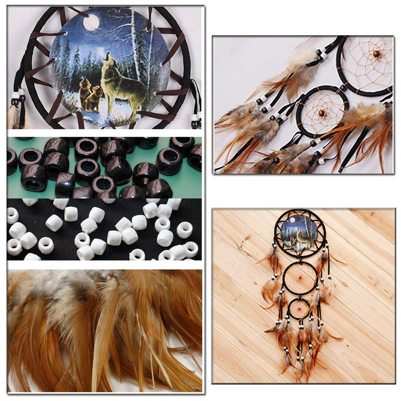 NewNest Australia - wgg Dream Catcher Indian Style Oil Painting Wolf Hand-Woven Car Pendant Wall Hanging Home Decorations(Wolf) 