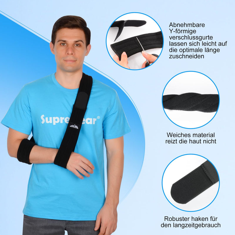 Supregear Arm Sling, Adjustable Shoulder Brace Immobiliser Rotator Cuff Lightweight Arm Swathe Support For Shoulder Injuries, Broken Bones For Left Right Arm Men Women - NewNest Australia