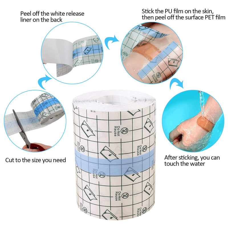 15 Cm X 10 M Waterproof Adhesive Bandage, Shower Plaster, Waterproof Plaster, Large Roll, Waterproof Transparent Bandage, Breathable Film For Tattoos, Shower Plasters, Anti-Allergic, Sports Shower - NewNest Australia