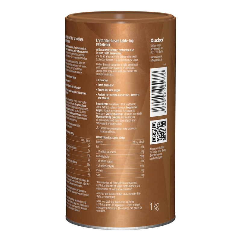 Xucker Bronxe Erythritol 1Kg Can - Calorie-Free Brown Sugar Replacement As A Vegan & Tooth-Friendly Cane Sugar Alternative I Erythritol Without Stevia I Sugar-Free Sweetener - NewNest Australia