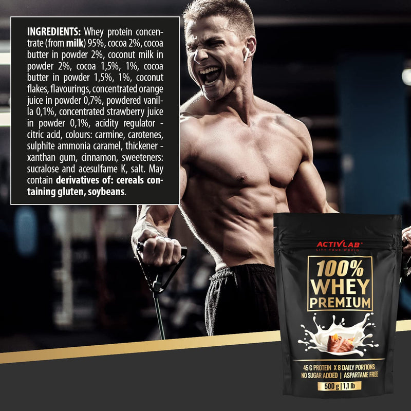Activlab 100% Whey Premium, 500 G, 16 Servings X 23G Whey Protein Powder, 6.9G Bcaa Muscle Building And Recovery, Glutamine, Low Sugar, Low Fat, Caramel With Chocolate Flavor, Packaging May Vary - NewNest Australia